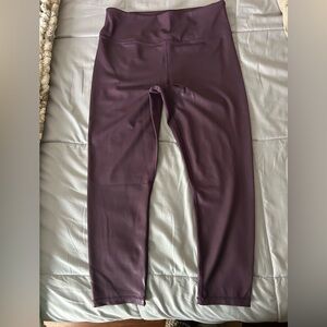 ZYIA Women’s  Faux Leather Leggings in Plum